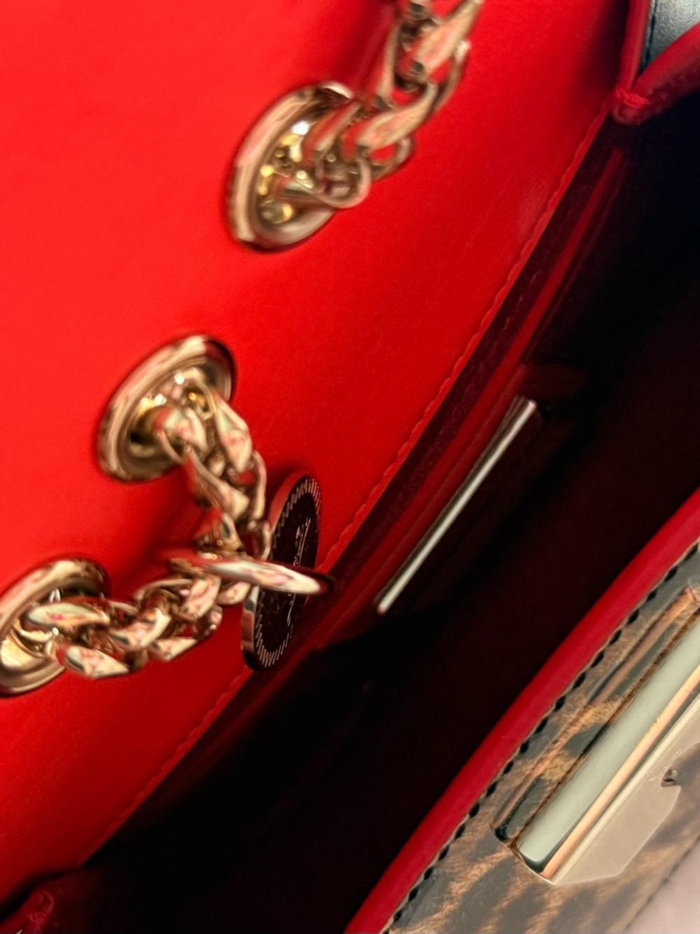 NEW Rare CHRISTIAN LOUBOUTIN Sweet Charity leopard red Leather Shoulder Bag - Picture 8 of 13